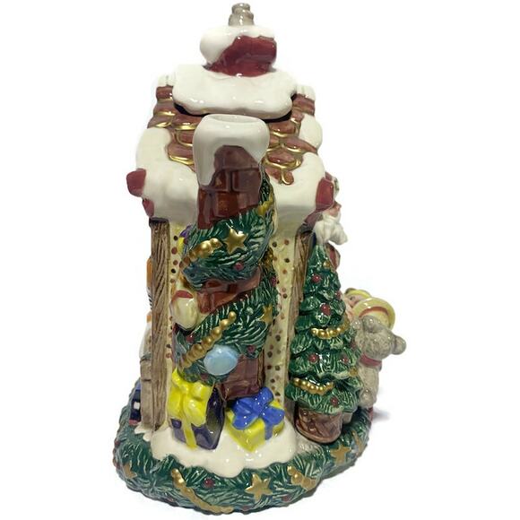 Fitz and Floyd Santa's Magic Workshop Teapot Pitcher in Original Box 32 Ounce - Picture 7 of 10